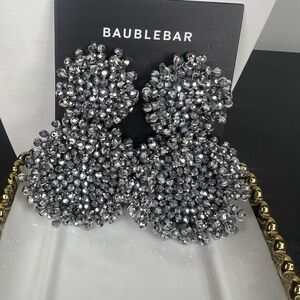 #24 BAUBLEBAR Silver Cluster Statement Earrings